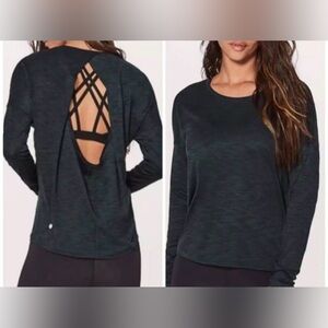 Lululemon Women's Black Open-Back Long Sleeve Top